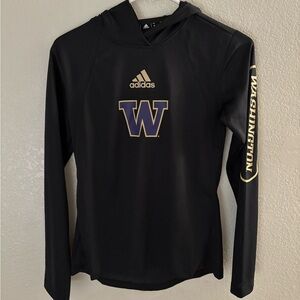 Adidas Black University of Washington long sleeve Hoodie